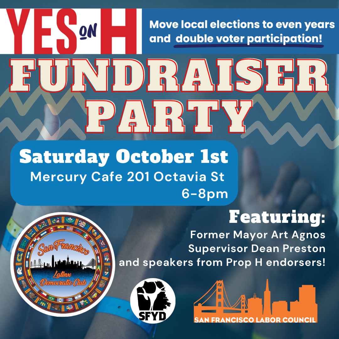 Fundraising Party for Yes on H Saturday October 1st 6-8pm at Mercury Cafe